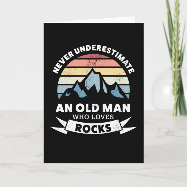 Carte Un vieil homme qui aime Rocks Funny Géologie (Devant)