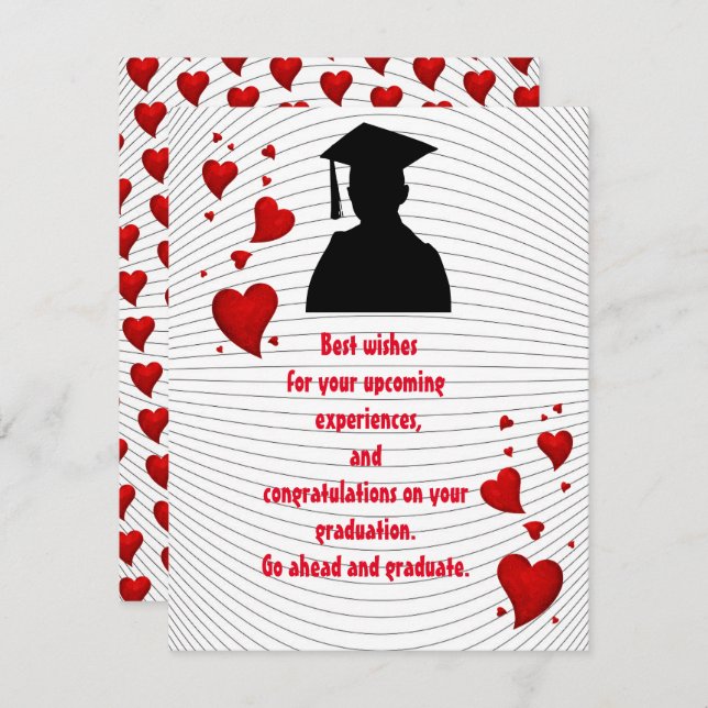Carte Un voeu amusant de Graduation (Devant / Derrière)