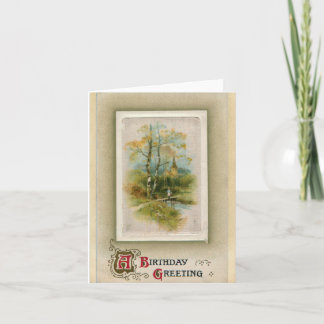 Carte Un voeu d'anniversaire de la conception pastorale 