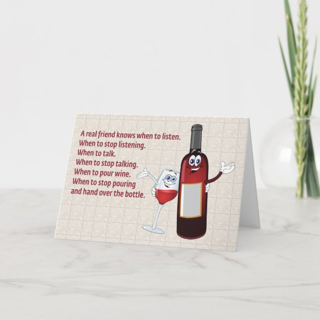 CARTE "UN VRAI AMI SAIT QUAND ÉCOUTER" (Devant)