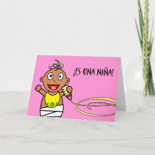Carte Una Niña d'es ! Félicitations sur le bébé,