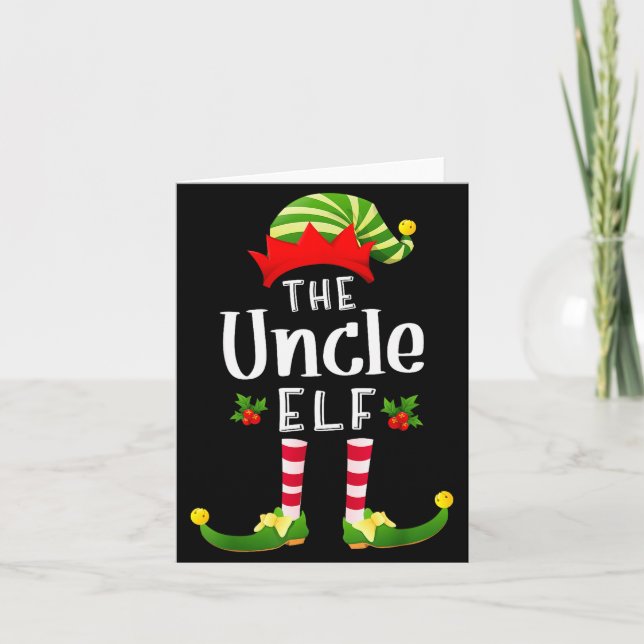 Carte Uncle Christmas Elf Matching Pajama X-mas Party  (Devant)