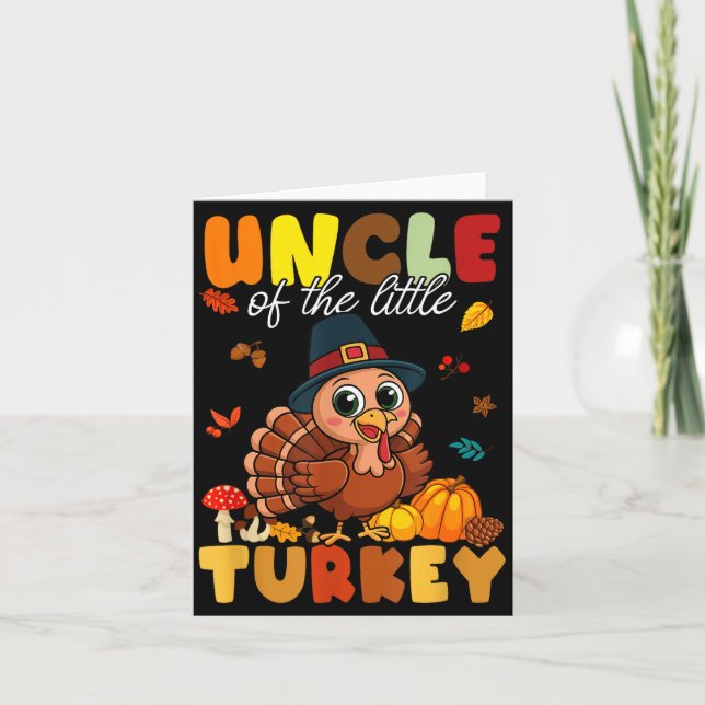 Carte Uncle Of The Little Turkey Thanksgiving Baby Showe (Devant)