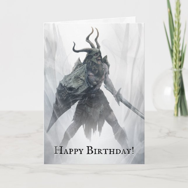 Carte Undead Draugr Guerrier Anniversaire (Devant)