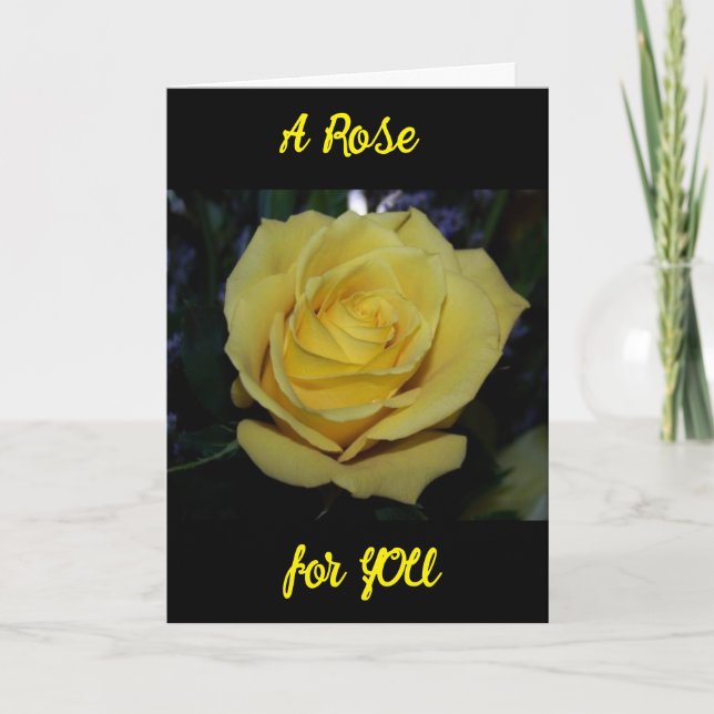 CARTE UNE "BELLE ROSE JAUNE" POUR "NOTRE ANNIVERSAIRE" (Devant)