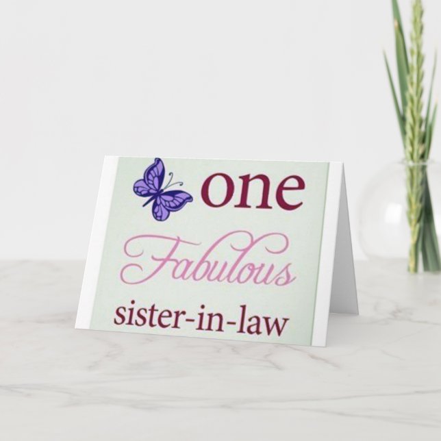 CARTE ****UNE BELLE-SOEUR FABULEUSE**** ANNIVERSAIRE HUM (Devant)