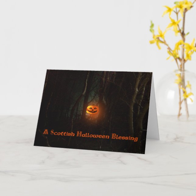 Carte Une bénédiction écossaise d'Halloween - - (Fleur jaune)