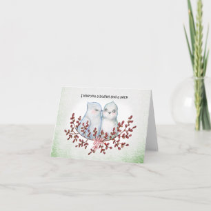 Carte Une boisseau et une bécquée Funny Valentine Amoure