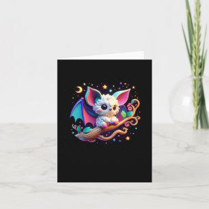 Carte Une chauve-souris mignonne dans la nuit sombre. Au