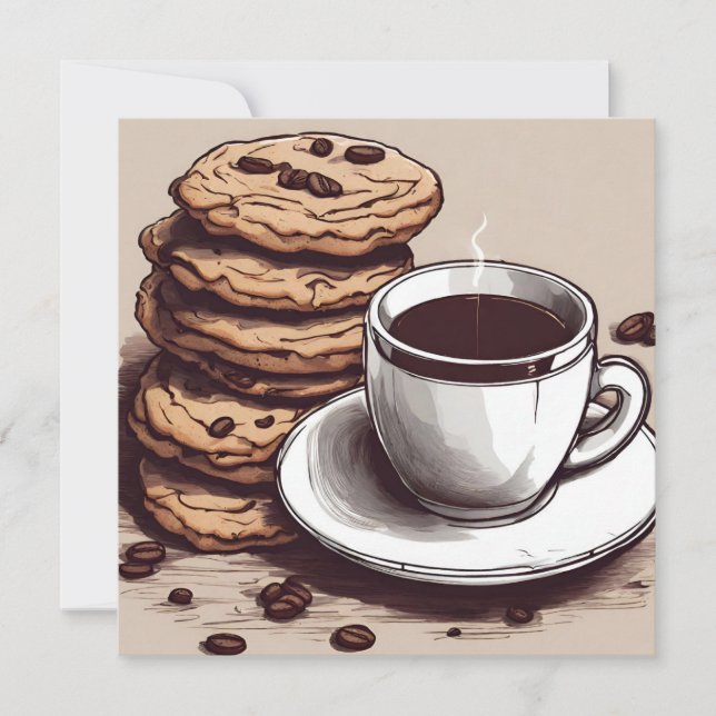 Carte Une coupe de café et de cookies (Devant)