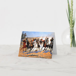 Carte Une course pour le bois, peinture de Remington,