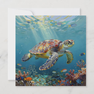 Carte Une couverture sur le thème de la tortue marine