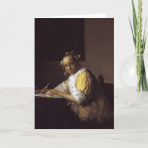 Carte Une Dame Écrivant