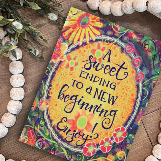 Carte Une douce fin à un nouveau début de plaisir floral (Créateur téléchargé)