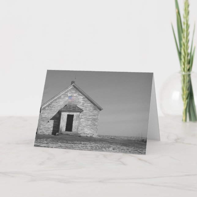 Carte Une école en noir et blanc couleur sélective (Devant)