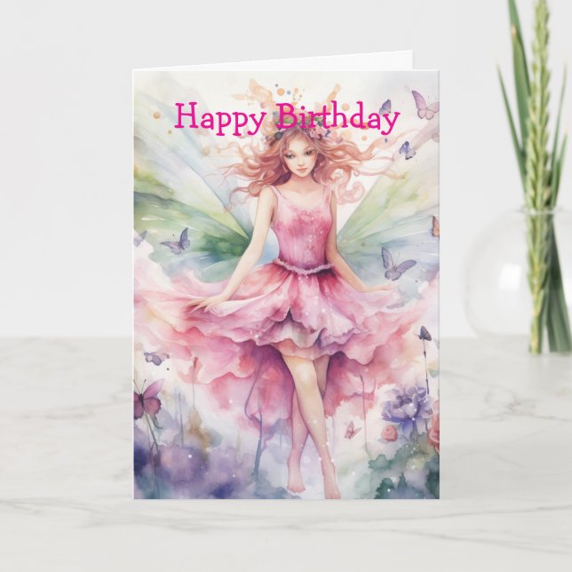 Carte Une Fée de Printemps de Naissance Magnifique (Devant)