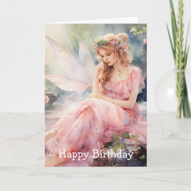 Carte Une Fée de Printemps de Naissance Magnifique (Devant)