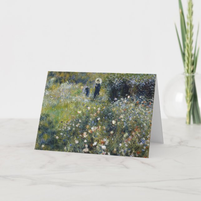 Carte Une femme avec un parasol dans un jardin par Augus (Devant)