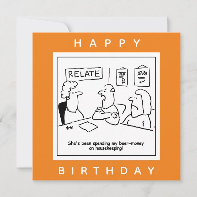 Carte Une femme dépense son argent de la bière pour un d (Devant)