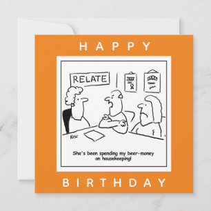 Carte Une femme dépense son argent de la bière pour un d