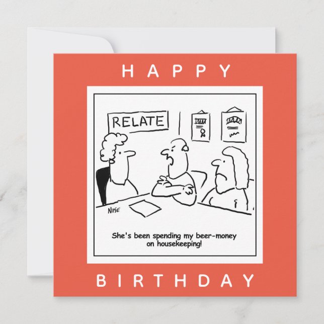 Carte Une femme dépense son argent de la bière pour un d (Devant)