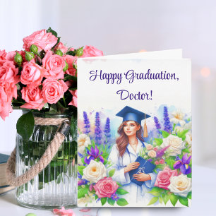 Carte Une femme Docteur Happy Graduation Médicale
