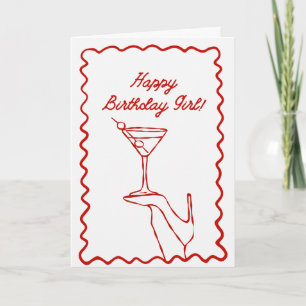 Carte Une femme équilibrant un verre à martini