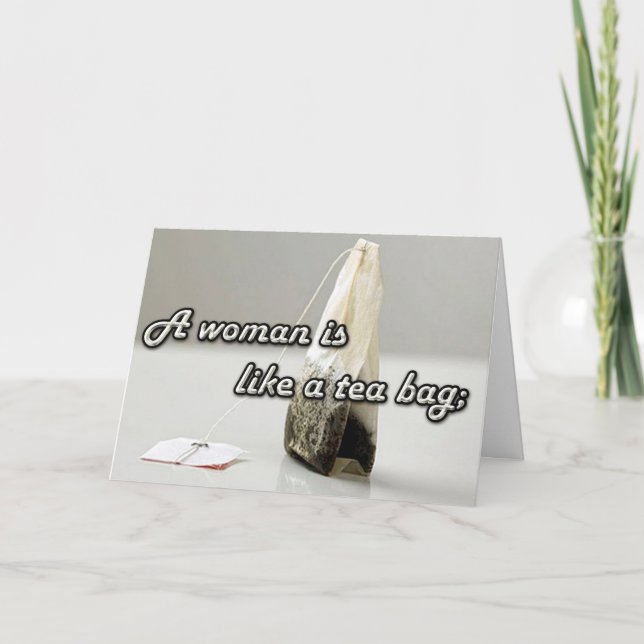 Carte "Une femme est comme un sac à thé..." Devis person (Devant)