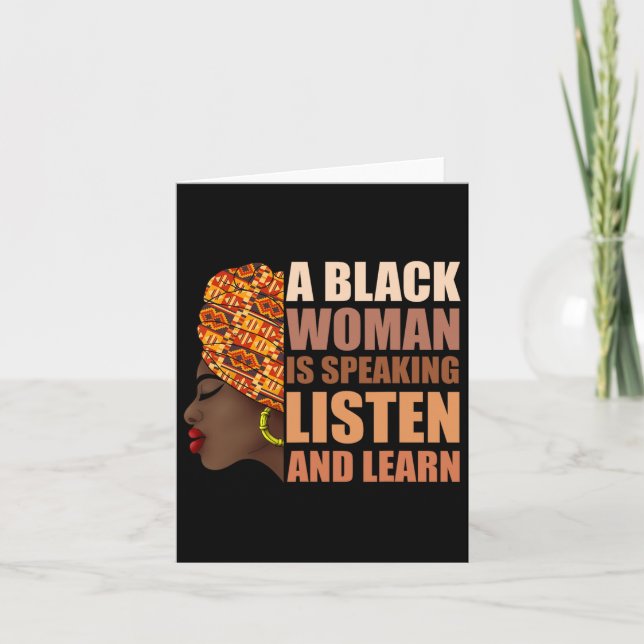 Carte Une Femme Noire Parle Écouter Et Apprendre La Trad (Devant)