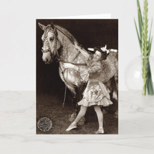 Carte Une fille de cirque et un cheval