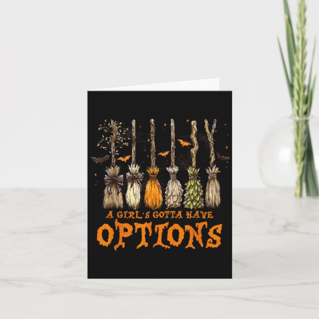 Carte Une fille doit avoir des options Halloween sorcièr (Devant)