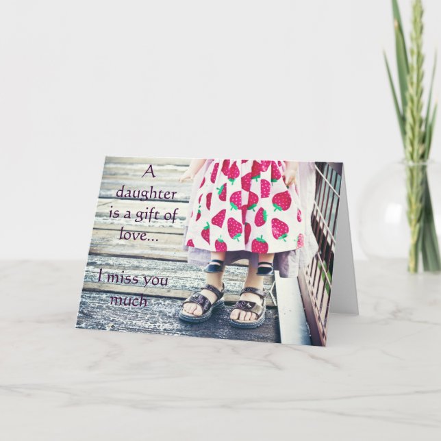 Carte Une fille est un cadeau d'amour......carte (Devant)