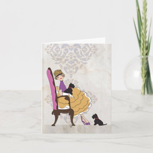 Carte Une fille et ses chiens (Devant)