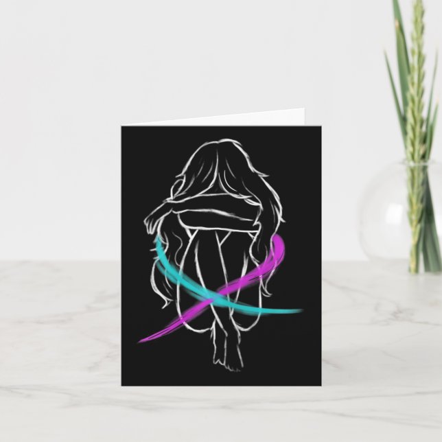 Carte Une Fille Pleure Introvert Un Défenseur De La Prév (Devant)