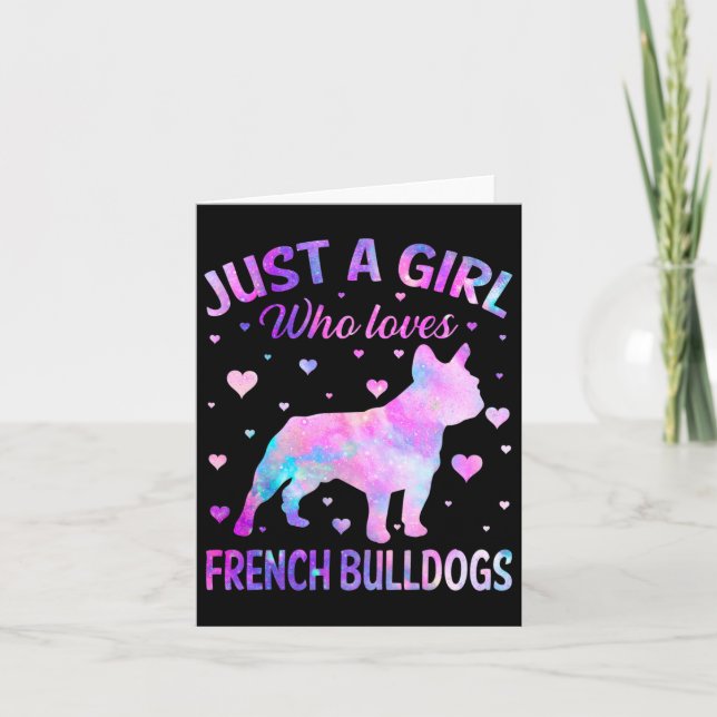 Carte Une fille qui aime français Bulldogs chien amusant (Devant)