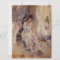 Une fille qui met sur ses bas (par Berthe Morisot)