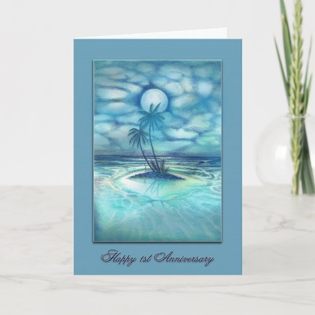 Carte Une fois dans un ęr anniversaire "de lune bleue", (Devant)