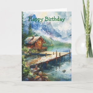 Carte Une Housse de Pêche sur le Lac Anniversaire