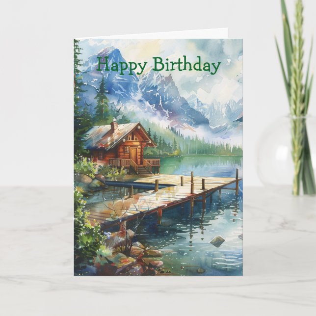 Carte Une Housse de Pêche sur le Lac Anniversaire (Devant)
