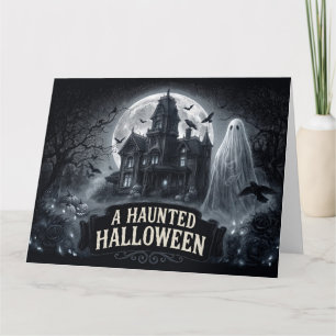 Carte Une illustration gothique vintage d'Halloween hant
