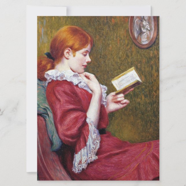 Carte Une jeune femme qui lit un bon livre (Devant)