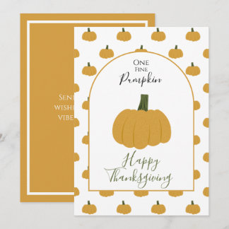 Carte Une jolie citrouille mignonne minimale Joyeux Than