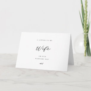 Carte Une lettre à ma femme le jour de notre mariage pli