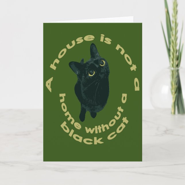 Carte Une maison n'est pas un foyer sans un chat noir (Devant)