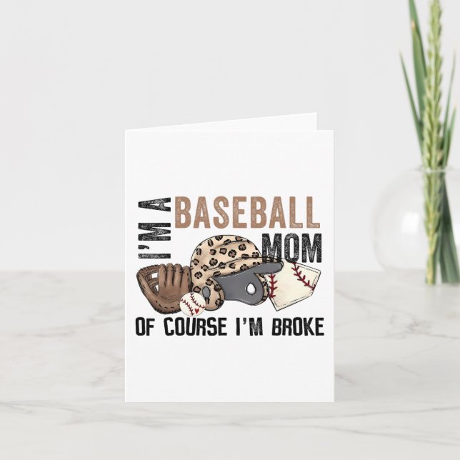 Carte Une Maman De Baseball Bien Sûr Que Je Suis Fauchée (Devant)