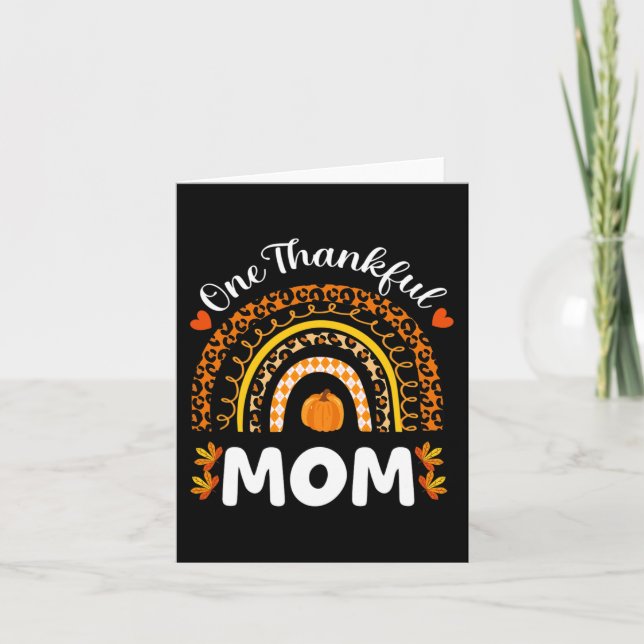 Carte Une Maman Merci Thanksgiving Rainbow Fall Leopard (Devant)