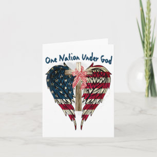 Carte Une nation sous Dieu Drapeau 4 juillet Patriotique