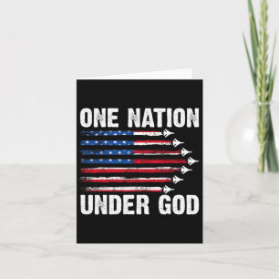 Carte Une nation sous Dieu drapeau américain 4 juillet F