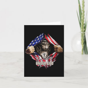 Carte Une nation sous Dieu Jésus Art Nous Drapeau Christ