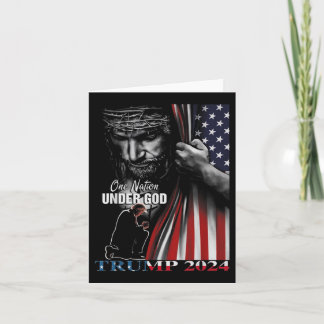 Carte Une nation sous Dieu Trump 2024 Dieu drapeau améri